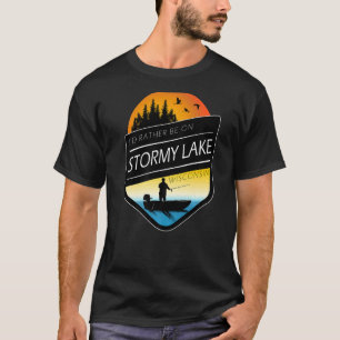 T-shirt Je préférerais être sur Stormy Lake Wisconsin Fish
