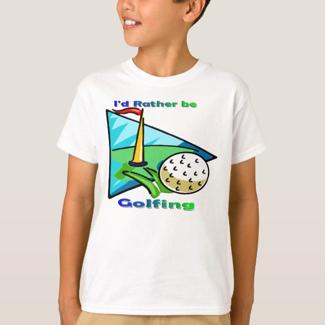 T-shirt Je Préférerais Faire Du Golf (Devant)