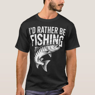 T-shirt Je préférerais pêcher - Conception de poisson bass