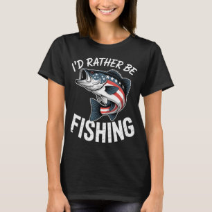 T-shirt Je préférerais pêcher - Conception de poisson bass