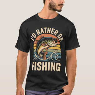 T-shirt Je préférerais pêcher - Conception de poisson bass