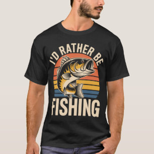 T-shirt Je préférerais pêcher - Conception de poisson bass