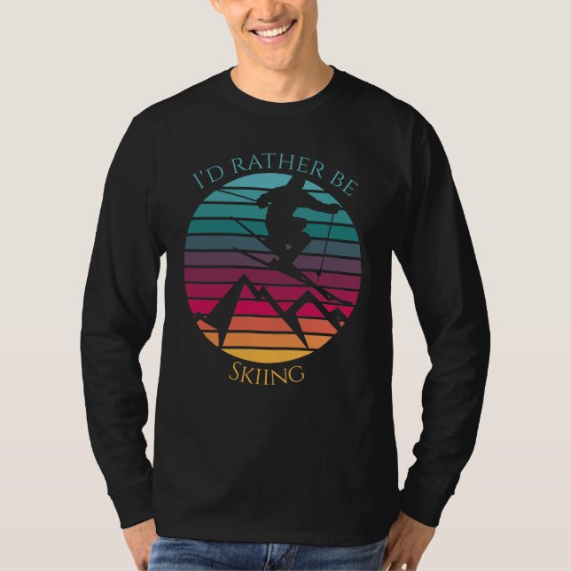 T-shirt Je préférerais skier l'illustration (Devant)