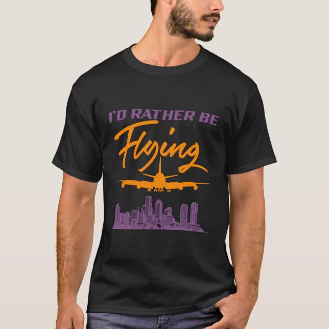 T-shirt Je Préférerais Voler Navigator Sky Vol F (Devant)