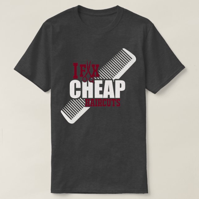 T-shirt Je répare les coupes de cheveux pas cher Barbersho (Design devant)
