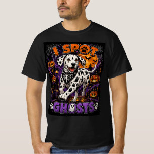 T-shirt Je repère des fantômes Dalmatien Halloween Drôle F