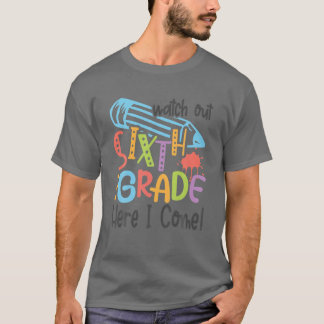 T-shirt Je Reviens À L'École En Sixième Année.