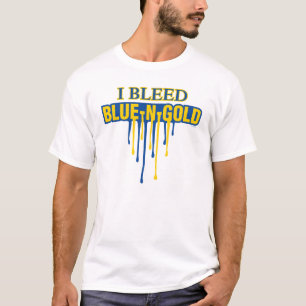 T-shirt Je saigne bleu et or