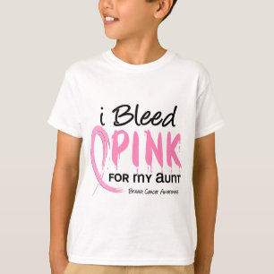 T-shirt Je saigne le rose pour ma tante cancer du sein