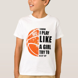 T-shirt Je Sais Que Je Joue Comme Une Fille Essaie De Gard