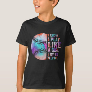 T-shirt je sais que je joue comme une fille qui essaie de