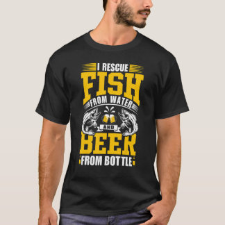 T-shirt Je sauve des poissons de l'eau et de la bière de l