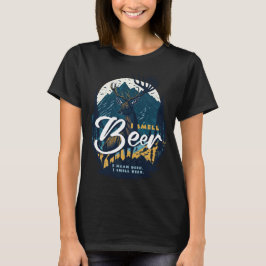 T-shirt Je sens le cerf de bière dans le paysage montagneu