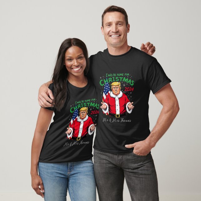 T-shirt Je serai à la maison pour les célébrations de Noël (Unisexe)