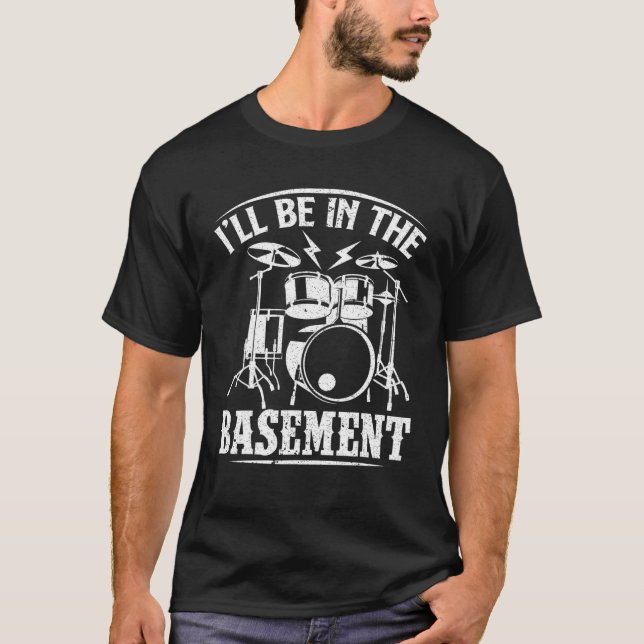 T-shirt Je Serai Dans Le Drumming Drum Set Drummer (Devant)