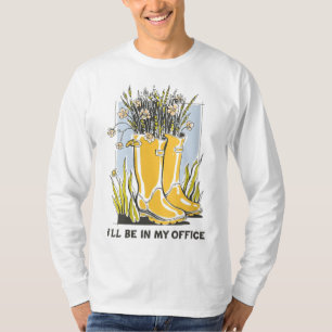 T-shirt Je serai dans mon bureau Garden Wellington Boots