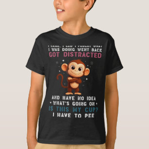 T-shirt Je singe suis venu ai vu j'ai oublié quoi