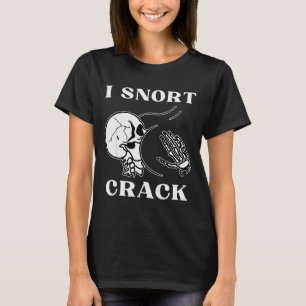 T-shirt Je sniffe du crack squelette crâne fessier drôle S