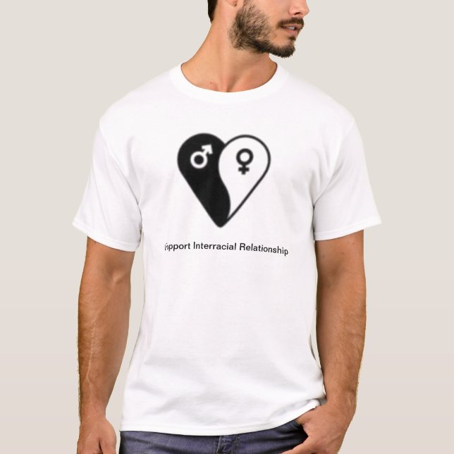 T-shirt Je soutiens la datation interraciale (Devant)