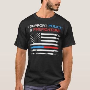 T-SHIRT JE SOUTIENS LA POLICE ET LES COMBATTANTS BLEU ET R