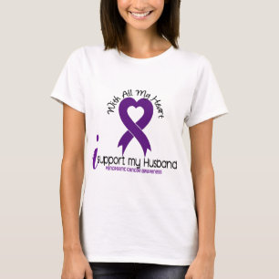 T-shirt Je soutiens mon Cancer pancréatique de mari