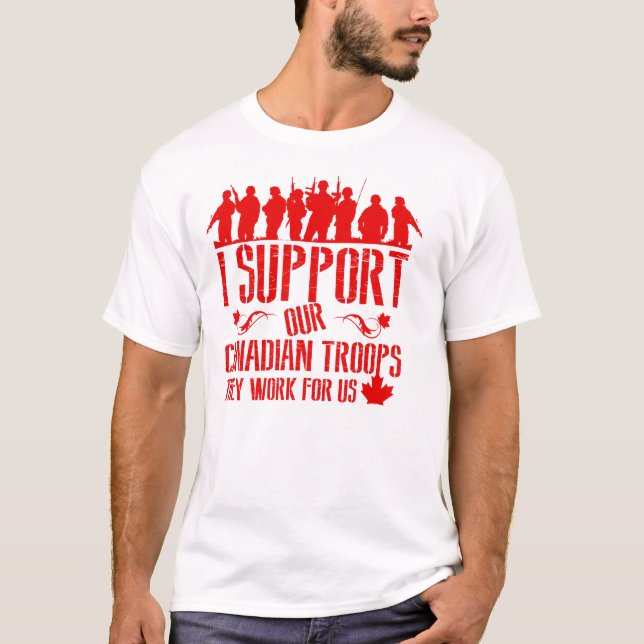 T-shirt Je soutiens NOS troupes canadiennes (Devant)