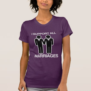 T-SHIRT JE SOUTIENS TOUS LES MARIAGES DE MANIÈRE ÉGALE