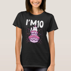 T-shirt Je suis 10 Anniversaires Cat Party Enfants 10e Ann