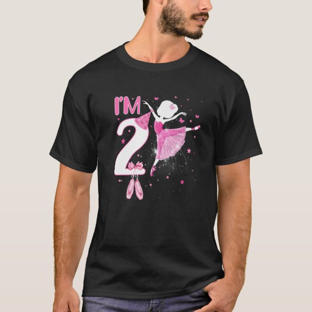 T-shirt Je suis 2ème anniversaire Ballerina Girls Ballet D (Devant)