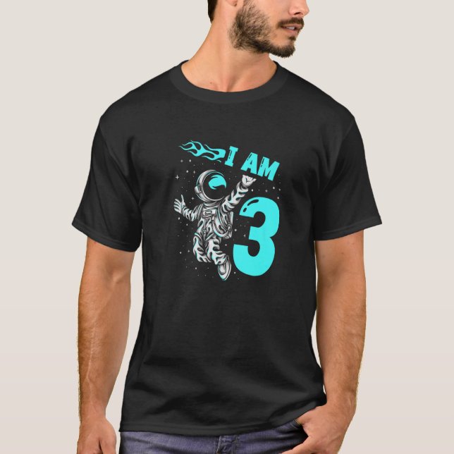 T-shirt Je Suis 3 Astronaut Planet vaisseau spatial Bonne  (Devant)