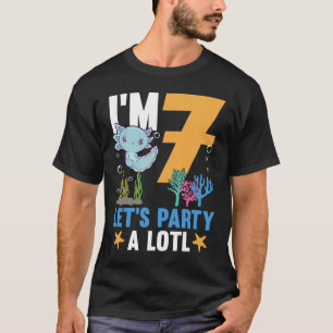 T-shirt Je suis 7 anniversaire de la fête Axolotl mignon 7