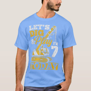 T-shirt Je suis 7 aujourd'hui Truck Construction Excavator