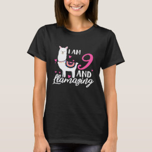 T-shirt Je Suis 9 Et Llamazing 9ème Anniversaire Neuf Ans