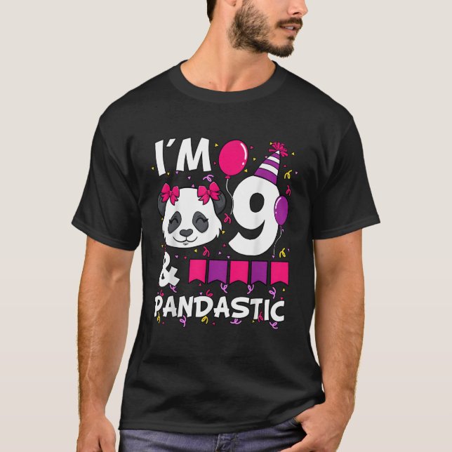 T-shirt Je Suis 9 Pandastic Py 9E Anniversaire Célébration (Devant)