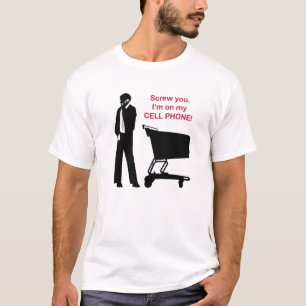 T-shirt Je suis à mon téléphone portable