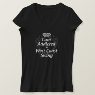 T-shirt Je suis accro au V-Neck de la côte Ouest