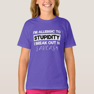 T-shirt Je suis allergique à la bêtise I Breakout en sarca