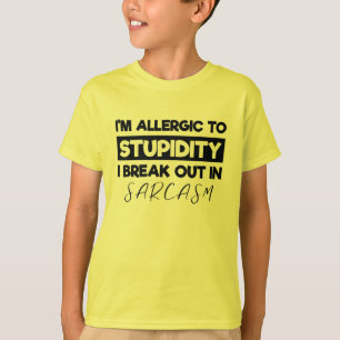 T-shirt Je suis allergique à la bêtise I Breakout en sarca