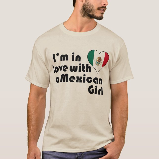 T-shirt Je suis amoureuse d'une Mexicaine (Devant)