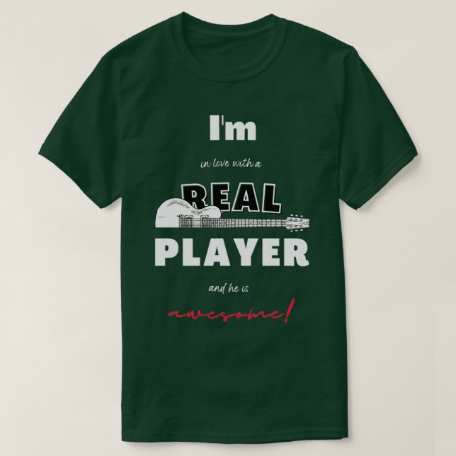 T-shirt Je Suis Amoureux D'Un Véritable Lecteur De Basse G (Design devant)
