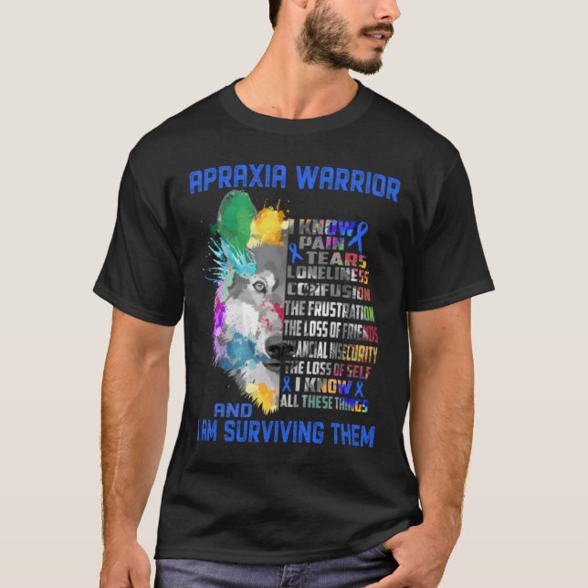 T-shirt \Je suis Apraxia Warrior, Je connais toutes ces ch (Devant)