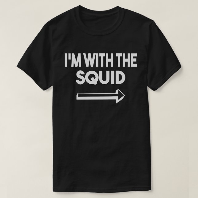 T-shirt Je suis avec des couples de calmar et d'Halloween (Design devant)