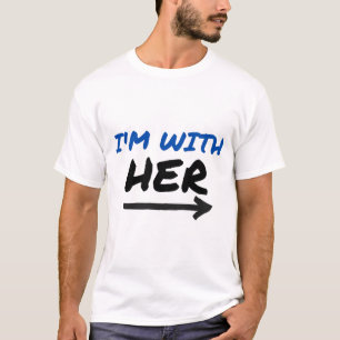 T-shirt Je Suis Avec Elle - Flèche Gauche de Couple Corres