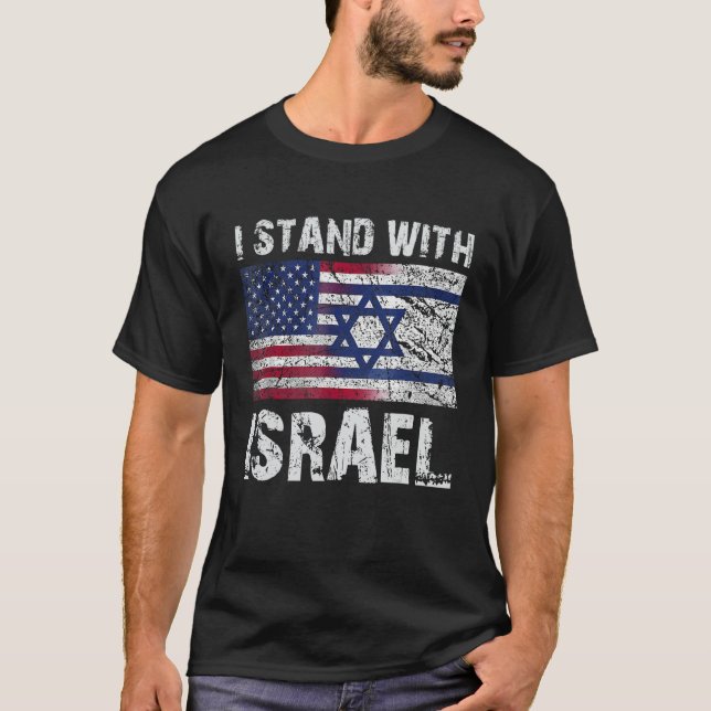 T-shirt Je suis avec Israël - Priez pour Israël - États-Un (Devant)