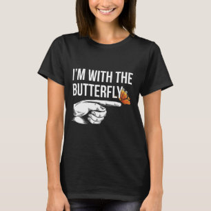 T-shirt Je suis avec la fête des papillons jumelé couples