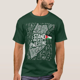 T-shirt Je suis avec la Palestine Citation A rétro