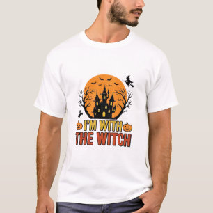 T-shirt Je Suis Avec La Sorcière Design De Château Hallowe