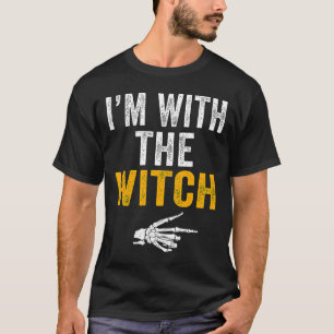 T-shirt Je suis avec la sorcière son costume d'Halloween