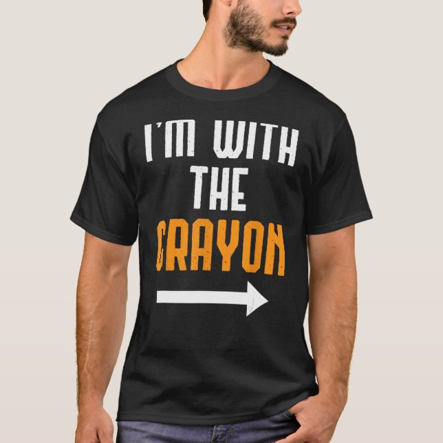 T-shirt Je suis avec le costume de chemise Crayon Drôle Ha (Devant)