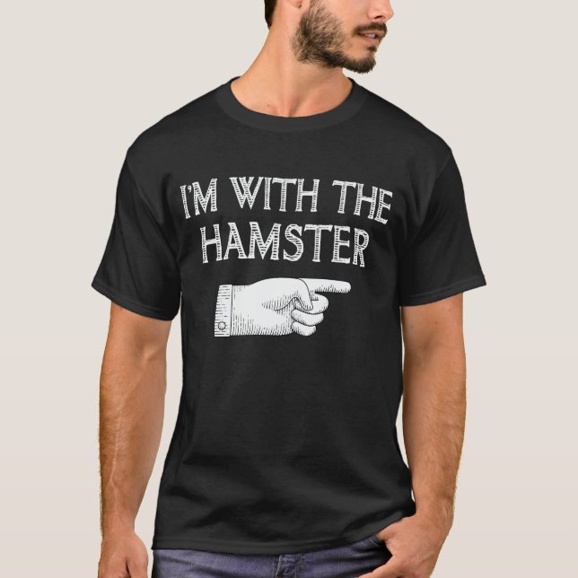 T-shirt Je suis avec le hamster Funny Couple Halloween (Devant)
